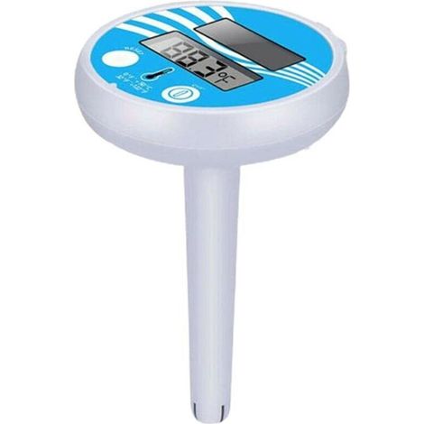 Thermomètre de Piscine sans Fil, écran LCD Numérique à énergie Solaire, pour Piscines, Spas, Bains à Remous, Utilisation Intérieure et Extérieure (blanche) (1/5)