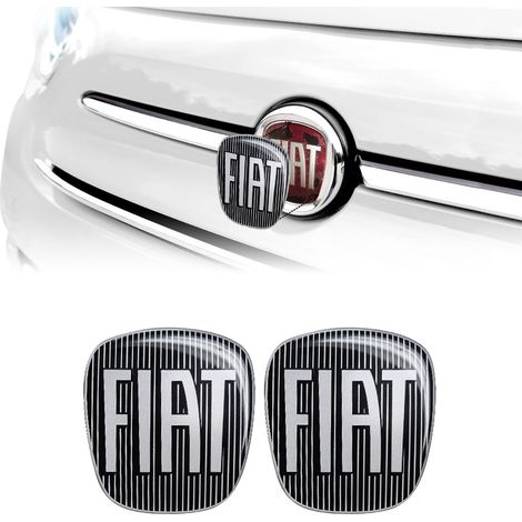 Adesivo Fiat 3D Ricambio Logo per 500 - Colore: NERO - Confezione: ANTERIORE + POSTERIORE