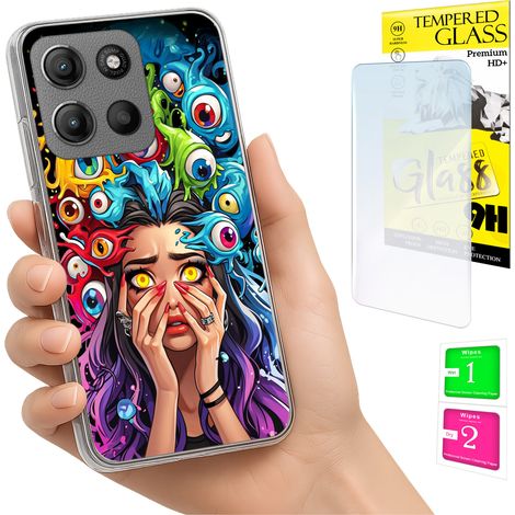 Funda para Motorola Moto G15 Photo Case Back Eyes + Cristal (1/5)