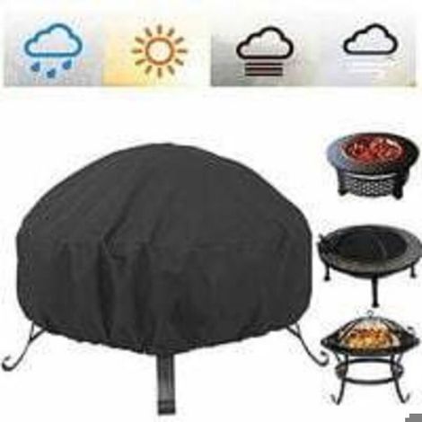 Housse de protection pour brasero - - Ø85x40 cm - Tissu Oxford 210D - Imperméable - Résistante UV (1/4)