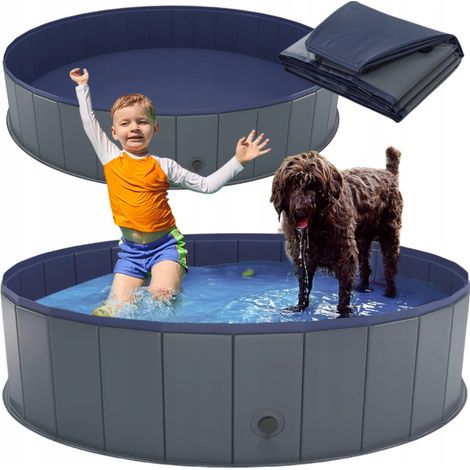 PISCINA PER CANI GRANDE PIEGHEVOLE DA GIARDINO PER LAVAGGIO E RINFRESCAMENTO 100X30 SOLIDA