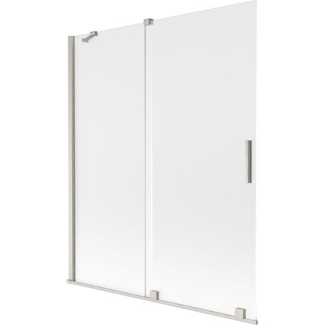 Mexen Velar mampara de bañera corredera de 2 hojas 140 x 150 cm, escarchado, níquel cepillado - 896-140-000-31-97 (1/2)