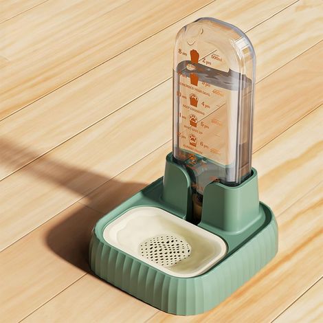 Distributeur d'eau pour Chat, 520ml Distributeur Automatique d'eau pour Animaux, Fontaine à Eau pour Petit Chien, Chat, Lapin, Petit Animal (Vert) (1/5)