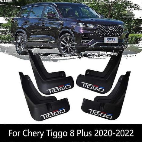 4-teiliges Schmutzfänger-Set für Chery Tiggo 8 Plus (2020–2022) – Schmutzfänger vorne und hinten, Spritzschutz, Kotflügelschutz, Radlaufschutz – Autozubehör mit Logo (1/5)