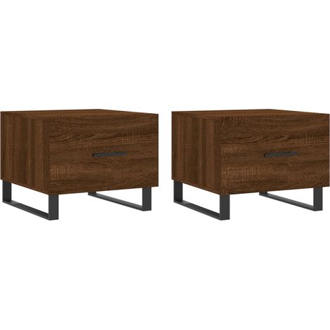 Maison Exclusive - Couchtische 2 Stk. Braun Eichen-Optik 50x50x40