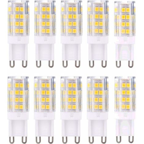 G9 LED-Lampen, warmweiß (3000 K), 5 W, entspricht 40 W Halogenlampen, 420 Lumen, nicht dimmbar, 10er-Packung