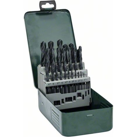Bosch Accessories 2607019446 Promoline HSS Kit punte a spirale da metallo 25 parti 1 mm, 1.5 mm, 2 mm, 2.5 mm, 3 mm, 3.