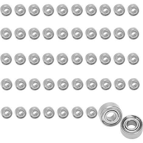 Miniatur-Radiallager – 50er-Pack – Abgeschirmtes Metall – Reibungsreduzierung – Modellbau und Mechanik – 2 x 5 x 2,5 mm (1/5)