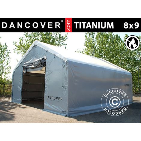 Carpa de almacén grande Titanium 8x9x3x5m, Blanco/Gris - Dancover