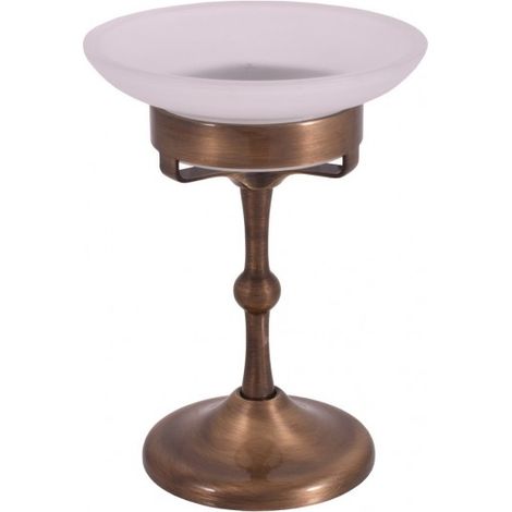 Porte-savon à poser rétro MORAVA en laiton bronze 10,9x 15 cm (1/2)