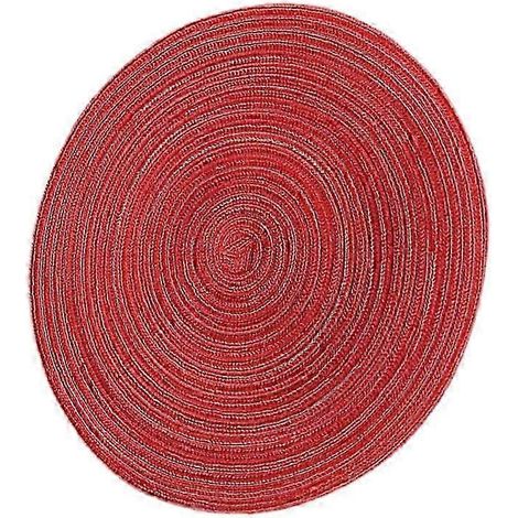Set de table rond en coton et lin tissé, résistant à la chaleur et antidérapant, pour la table à manger et la décoration de la cuisine. (1/3)