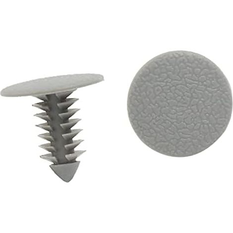 A Plastique Garniture Clips 8mm Pare-Chocs Porte Rivets Fixation Gris (Ensemble de 50) (1/4)