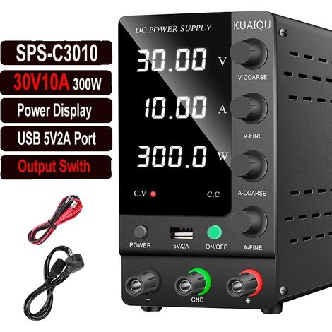 Fuente de alimentación de CC, salida ajustable, pantalla LED de 4 dígitos, SPS-C3010 30V10A (1/2)