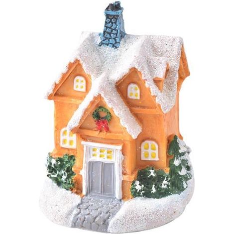 Weihnachtsdekoration – LED-Leuchthaus aus Harz – Wohnaccessoire