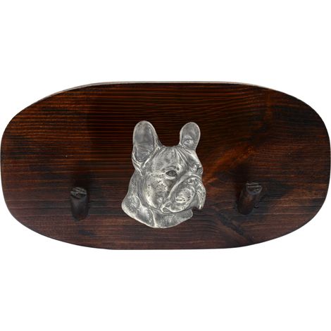 Bulldog francés: perchero para accesorios, colgador de medallas con forma de perro, ganchos para llaves de Art-Dog (1/5)