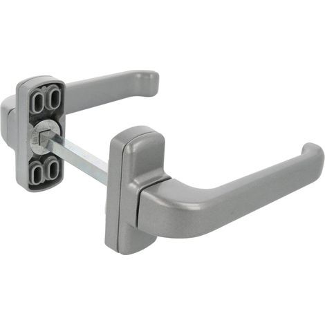 1 - Poignée De Porte - Rosace - Aluminium Argenté - Réversible Intérieur Extérieur - Design Ergonomique - 132x70cm (1/5)