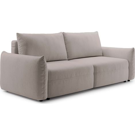 Selsey Theolla – 3-Sitzer-Schlafsofa mit Chenille und Bettkasten, Hellbeige