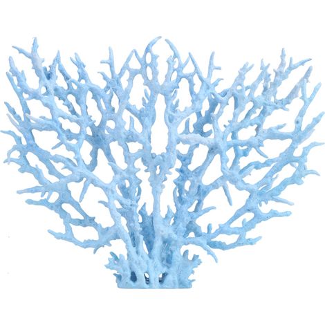 Ornement de plante de corail artificiel vif en plastique pour réservoir de poissons sous-marin d'aquarium bleu grand (1/5)
