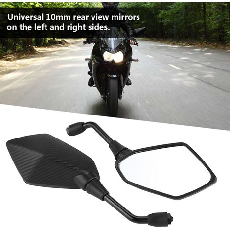 Convient aux rétroviseurs universels de moto de 10 mm, noir, durable et facile à installer.