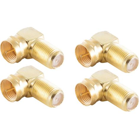 Shiverpeaks BS15-301714 Adaptateur coudé F doré Connexions: Fiche mâle F, Prise femelle F 4 pc(s)
