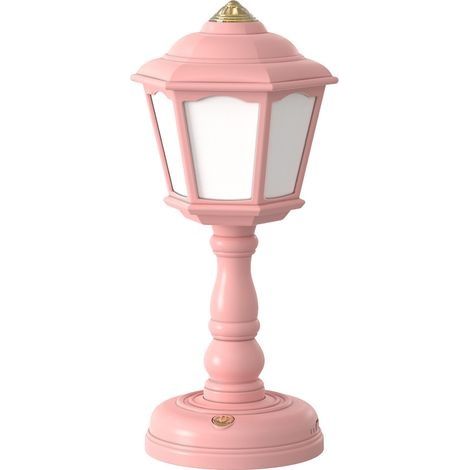 Lampe de Table rétro à LED, chargement USB, veilleuses tactiles à intensité réglable, Mini lampe de rue, lampe de chevet, décoration de chambre（rose） (1/5)