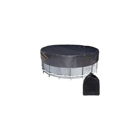 Bâche ronde de 190 cm de diamètre, imperméable et anti-poussière, pour jardins, piscines gonflables, mobilier de jardin, etc. (Noir) (1/4)