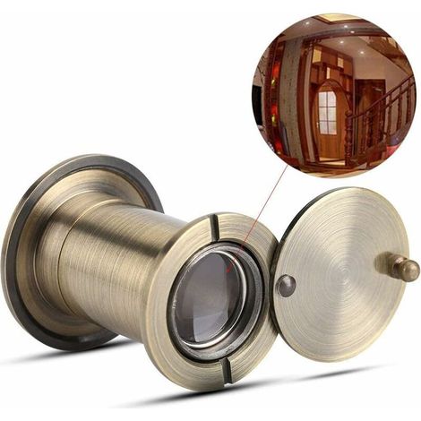 Visionneuse de Porte Judas pour Porte D'entrée Sécurité Grand Angle de 220 Degrés avec Cache de Protection de Haute Résistance(Bronze) (1/5)