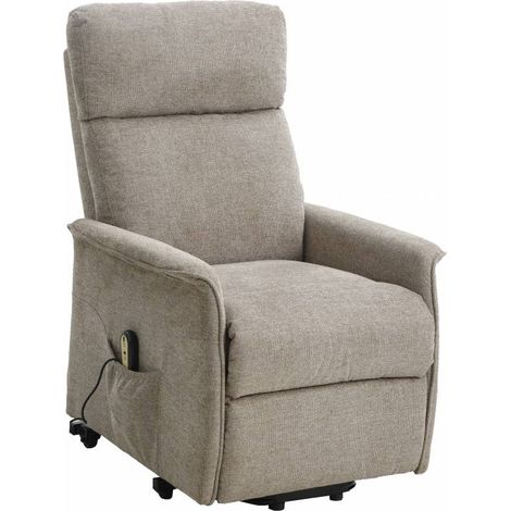 POLTRONA RECLINER RELAX ALZAPERSONA TESSUTO BEIGE