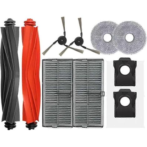 Pièces de rechange pour aspirateur robot Dreame X40 Pro Ultra : brosse principale, filtre HEPA, lingette de nettoyage et sacs à poussière (1/5)