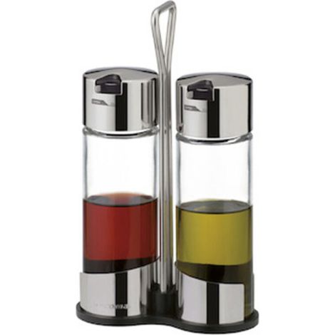 Ensemble de vinaigre d'huile club line compose' de 2 doseurs en acier inoxydable (1/2)