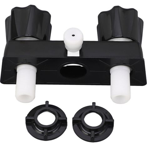 Mitigeur de douche avec inverseur, 2 boutons et roulettes, pour camping-car (noir)