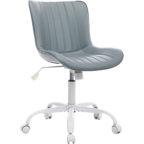 Chaise de Bureau Ergonomique avec roulettes 45×43×94 cm, Chaise Pivotante en Cuir PU pour Chambre, Fauteuil de Bureau Hauteur Réglable gris (1/5)