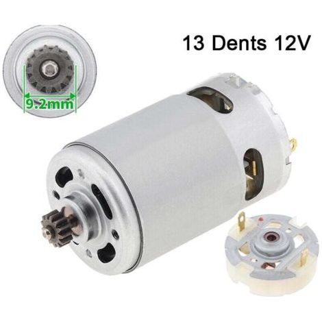 Green Mobility-Moteur CC à deux vitesses RS550 à 13 dents - Moteur à balais - 12 V, avec porte-balais de rechange (1/4)