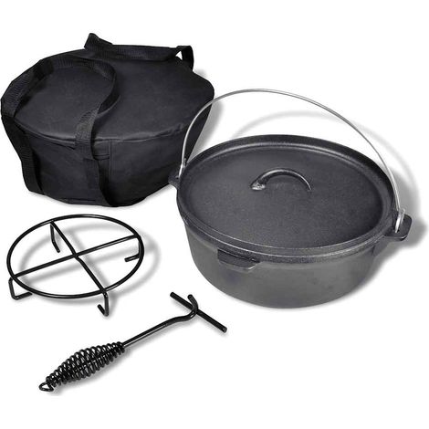 vidaXL Olla holandés incluye accesorios, 5,6 L (1/5)