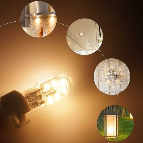 Ampoule LED G4 2W, blanc chaud 3000K, AC/DC 12V ampoules d'éclairage équivalent à 20W halogène, 180LM, non dimmable, parfait pour hotte et lustre, 10 Pièces