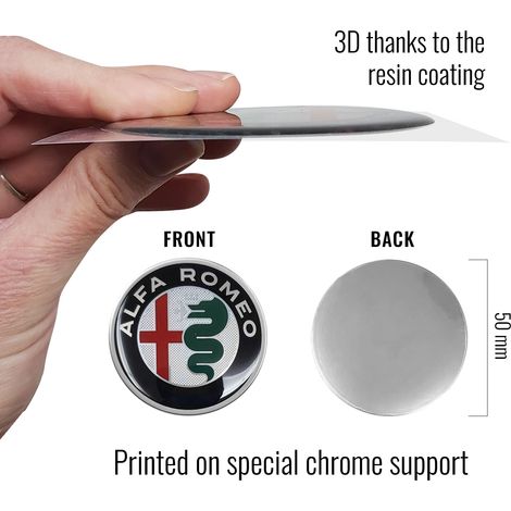 Alfa Romeo Adesivi 3D Logo - Colore: COLOR - Dimensione: 50 MM