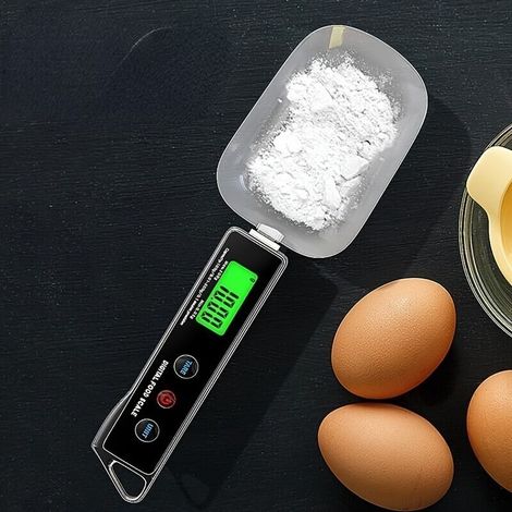Lot de 1 : Cuillère-mesure électronique / Balance de cuisine — Cuillère-balance numérique de haute précision en acier inoxydable (1/5)