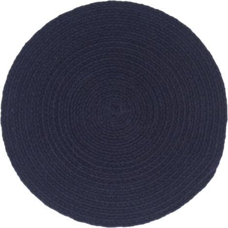 Napperons 6 pcs Bleu marine Plain 38 cm Rond Coton CFW967530 (1/4)
