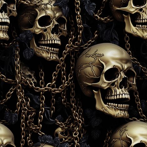 Tela decorativa para exteriores Oxford - Motivo de calavera I DX4443 (1/5)