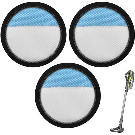 3er-Pack waschbare Filter für Ryobi Akku-Staubsauger PCL720, PBLSV716, PBLSV717