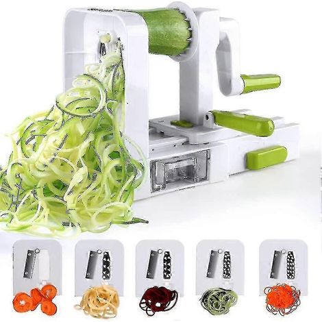 Spiraliseur à légumes à 4 lames, coupe-légumes pliable, idéal pour les spaghettis de courgettes et autres légumes. (1/5)