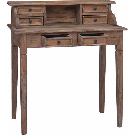 Scrivania  Tavolo da ufficio con Cassetti 90x50x101 cm in Legno Massello di Mogano (1/5)
