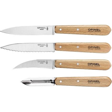 Set de 4 cuchillos de cocina - haya natural Los esenciales - Opinel