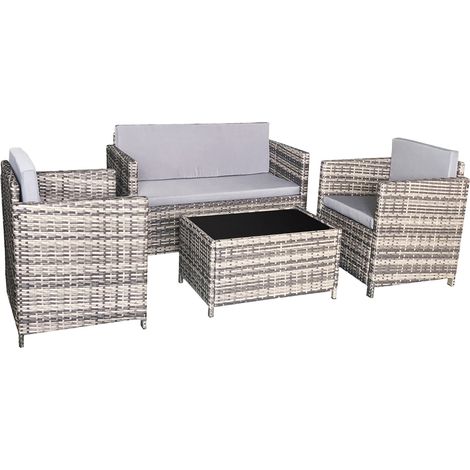 Set di mobili da giardino Miami 4 posti Grigio