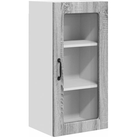 Maison Exclusive - Cabinet en verre mural LUCCA Sonoma gris 40 x 31 x 80 cm (1/5)