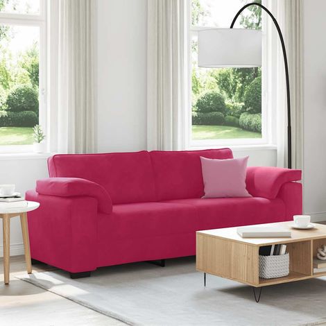 vidaXL Canapé 3 places rouge bordeaux 220 x 77 x 82 cm velours