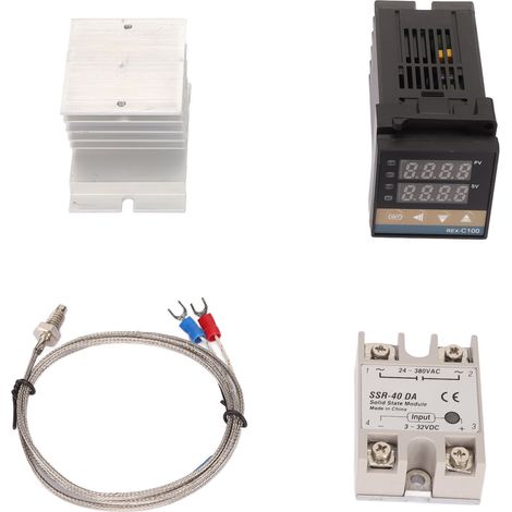 Controlador PID digital de 4 piezas con termopar y relé para control rápido de temperatura AC100-240V 40A