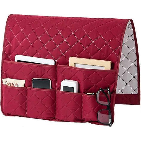 Sac de rangement pour accoudoir de canapé, sac de rangement antidérapant pour accoudoir de fauteuil inclinable, sac de rangement pour télécommande de canapé, sac de rangement pour accoudoir avec 6 poc (1/5)