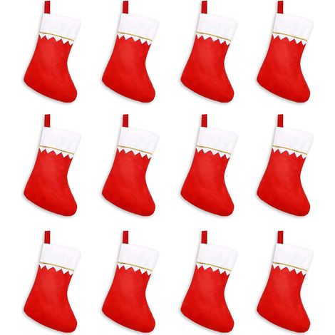 12 Pi猫ces Chaussettes de Noel,Bottes de No毛l,Grand Bas de No毛l, Christmas Stockings,Chaussette de Noel pour Remplir et Suspendre des Cadeaux (1/5)