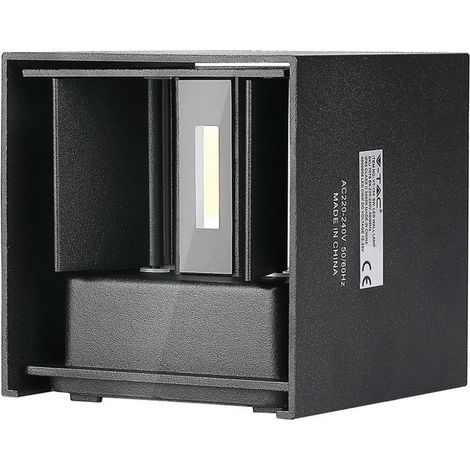 Lampada LED da Muro Quadrata Doppio LED COB 12W Colore Nero Satinato Fascio Luminoso Regolabile 4000K IP65 (1/5)